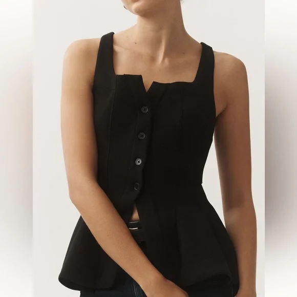 By Anthropologie Seamed Scuba Corset Tank
